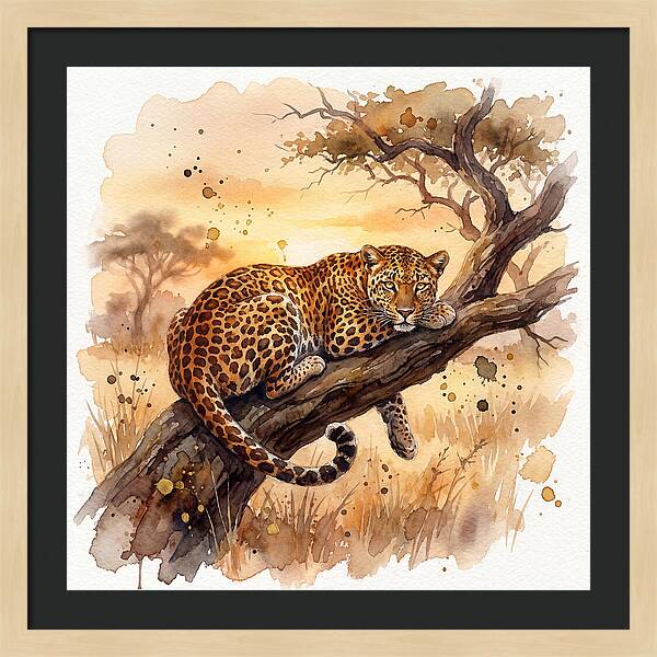 Leopard Relaxing On A Branch