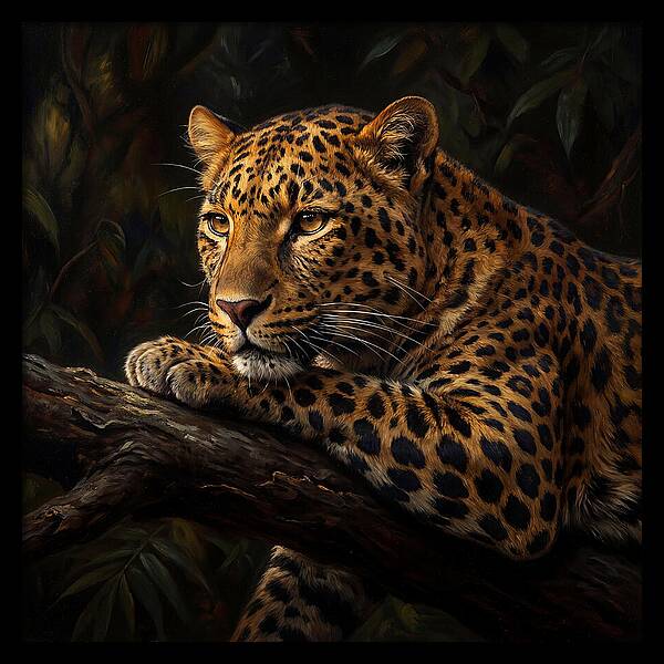 Leopard Resting In Nature