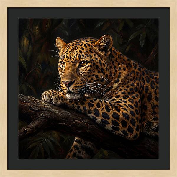 Leopard Resting In Nature