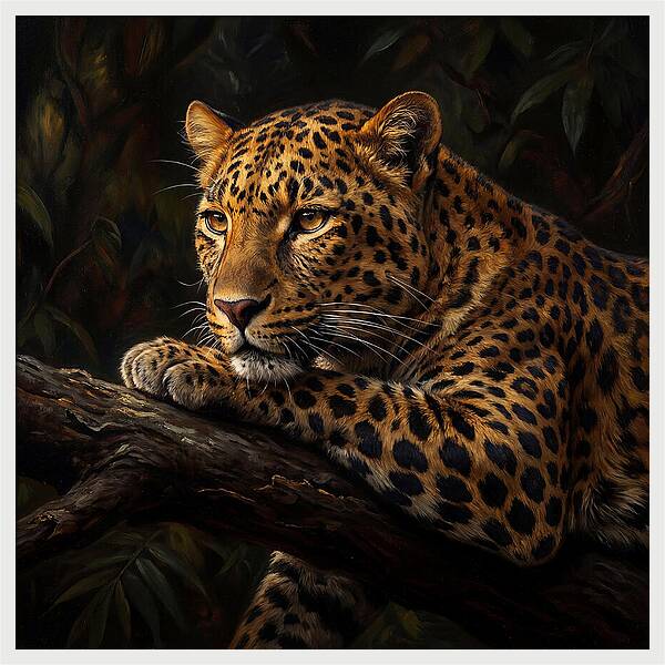 Leopard Resting In Nature