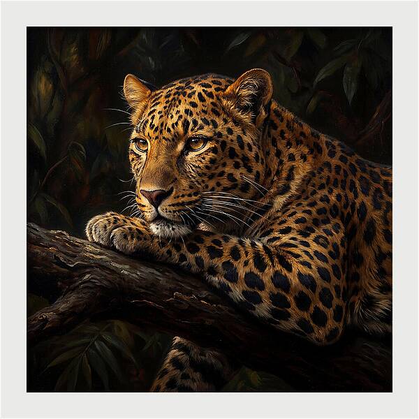 Leopard Resting In Nature