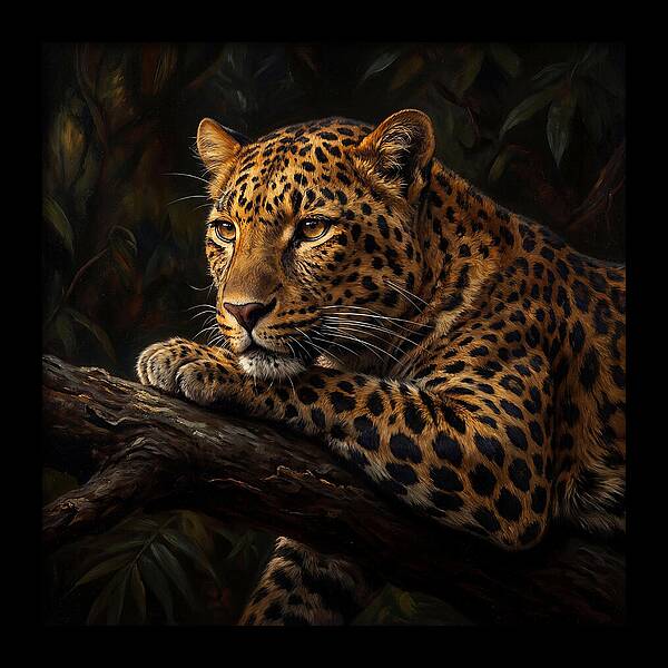 Leopard Resting In Nature