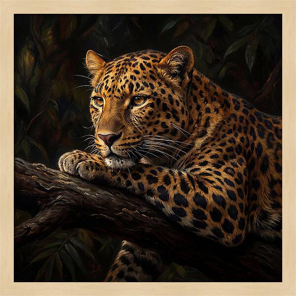 Leopard Resting In Nature