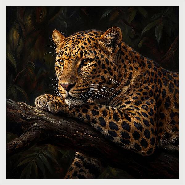 Leopard Resting In Nature