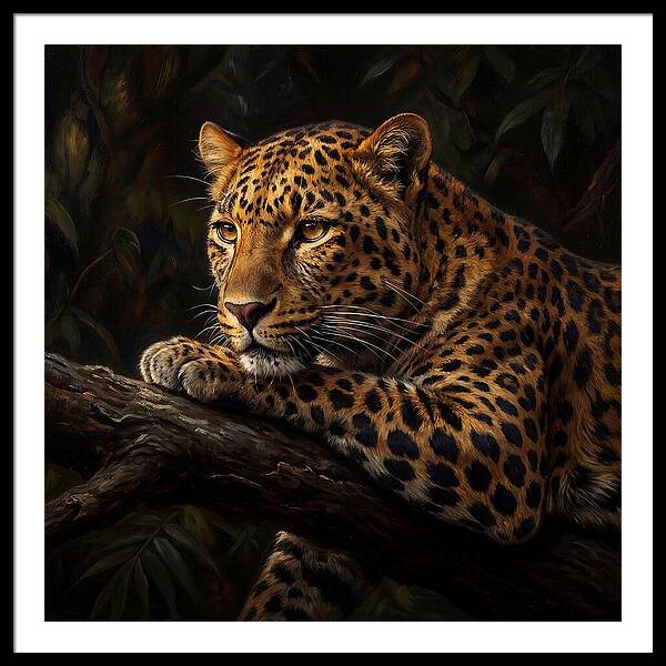 Leopard Resting In Nature