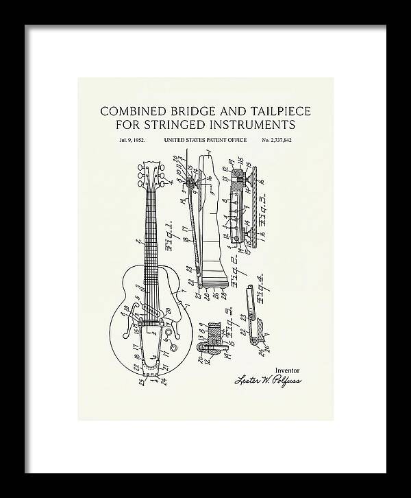 Les Paul Guitar Bridge And Tailpiece Les Paul Minimalist Patent Us2737842a