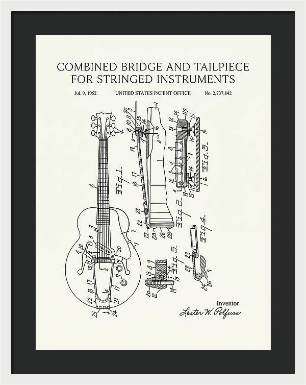 Les Paul Guitar Bridge And Tailpiece Les Paul Minimalist Patent Us2737842a