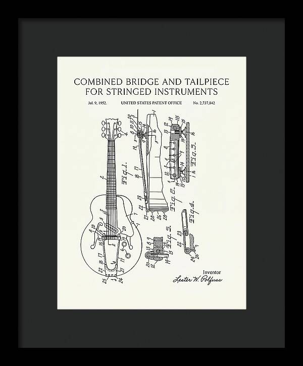 Les Paul Guitar Bridge And Tailpiece Les Paul Minimalist Patent Us2737842a
