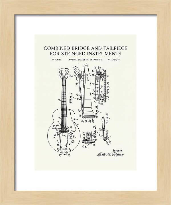 Les Paul Guitar Bridge And Tailpiece Les Paul Minimalist Patent Us2737842a