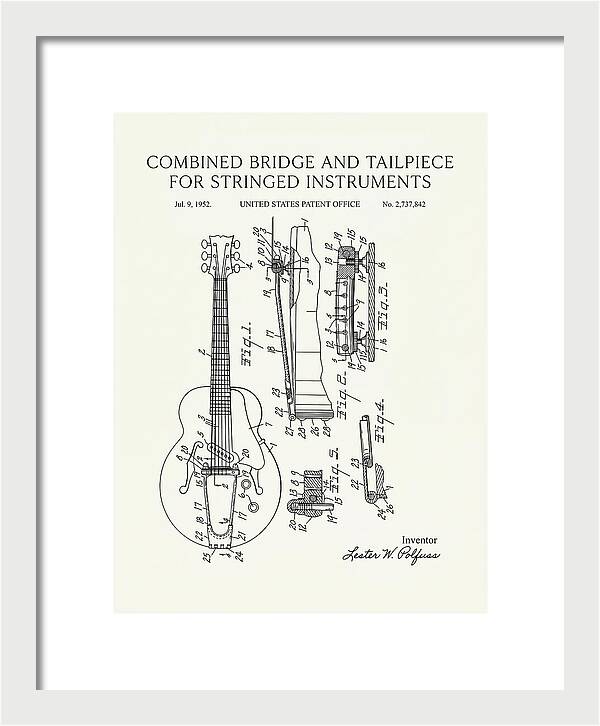 Les Paul Guitar Bridge And Tailpiece Les Paul Minimalist Patent Us2737842a