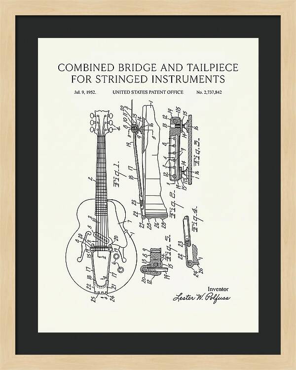 Les Paul Guitar Bridge And Tailpiece Les Paul Minimalist Patent Us2737842a