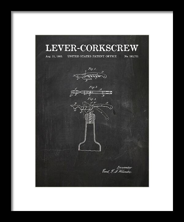 Lever Corkscrew Waiter's Friend Chalkboard Patent Us283731a