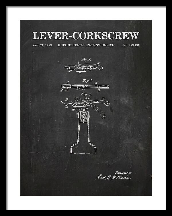 Lever Corkscrew Waiter's Friend Chalkboard Patent Us283731a