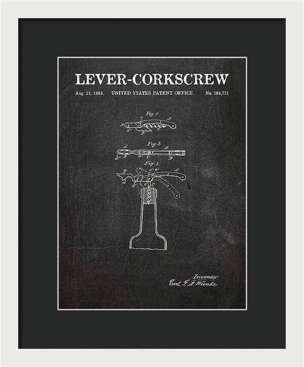Lever Corkscrew Waiter's Friend Chalkboard Patent Us283731a