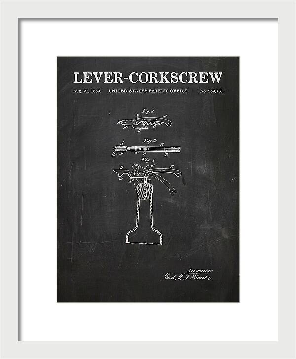 Lever Corkscrew Waiter's Friend Chalkboard Patent Us283731a