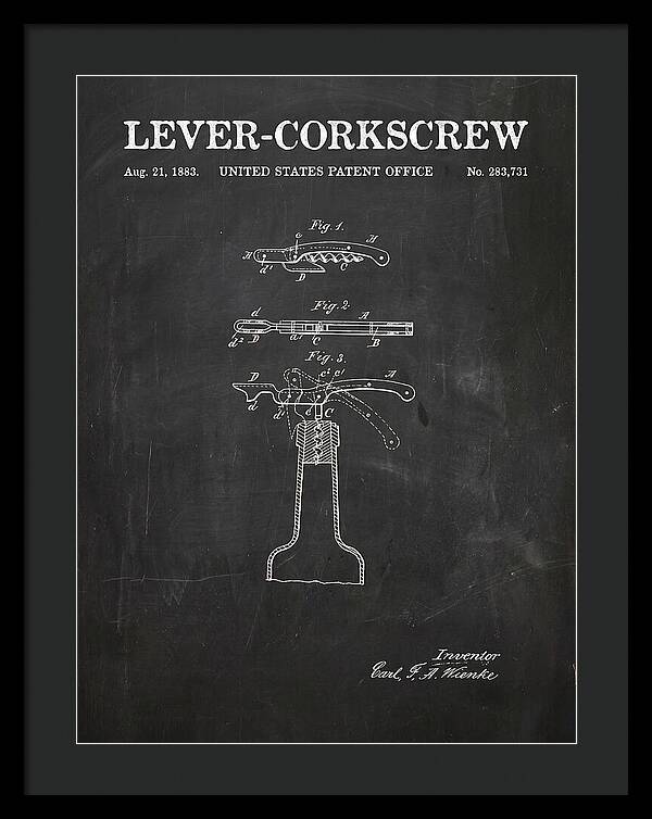 Lever Corkscrew Waiter's Friend Chalkboard Patent Us283731a