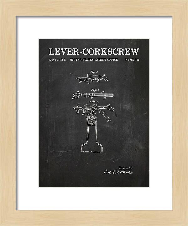 Lever Corkscrew Waiter's Friend Chalkboard Patent Us283731a