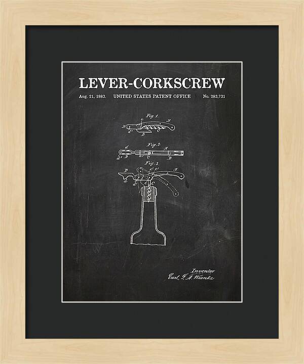 Lever Corkscrew Waiter's Friend Chalkboard Patent Us283731a