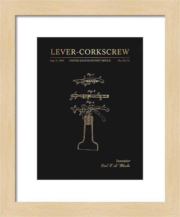 Lever Corkscrew Waiter's Friend Gold Patent Us283731a