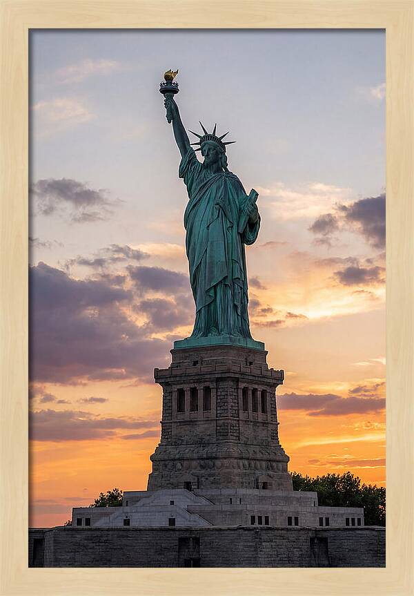 Libertys Glow At Dusk
