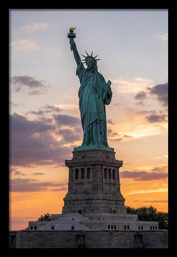 Libertys Glow At Dusk