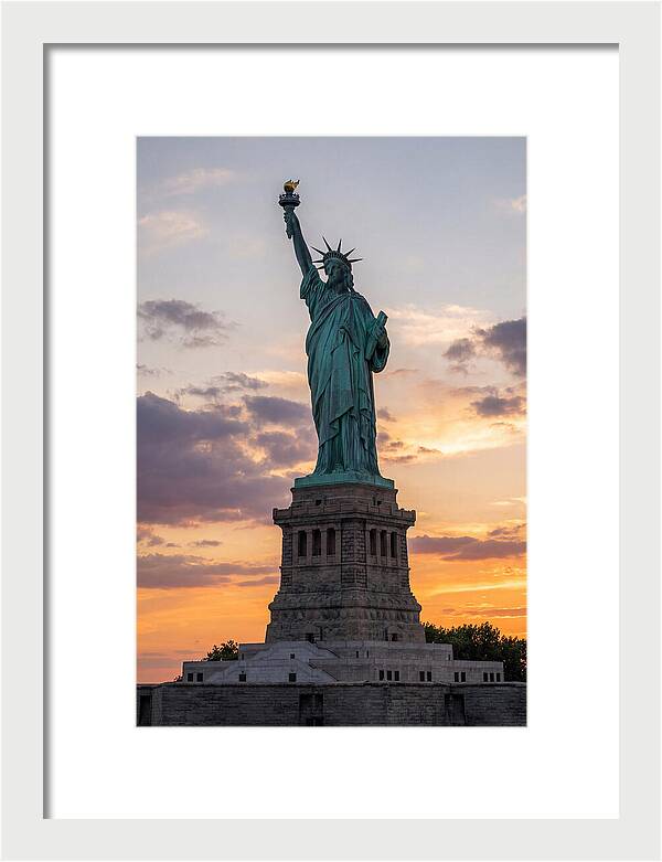 Libertys Glow At Dusk