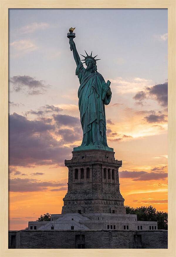 Libertys Glow At Dusk
