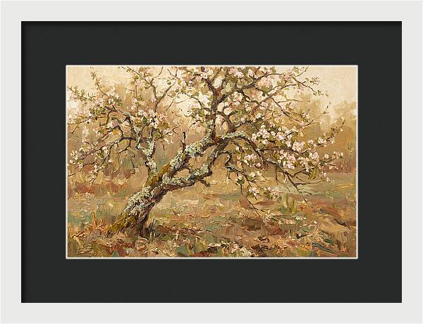 Lichen Covered Apple Tree