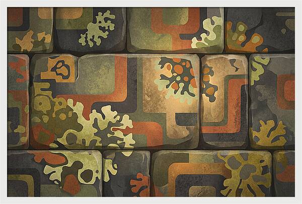 Lichen Patterns On Ancient Stone
