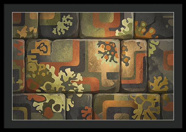 Lichen Patterns On Ancient Stone