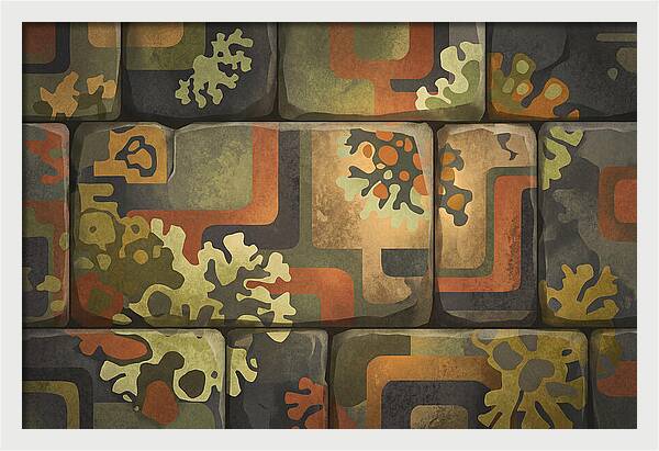 Lichen Patterns On Ancient Stone