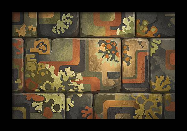 Lichen Patterns On Ancient Stone
