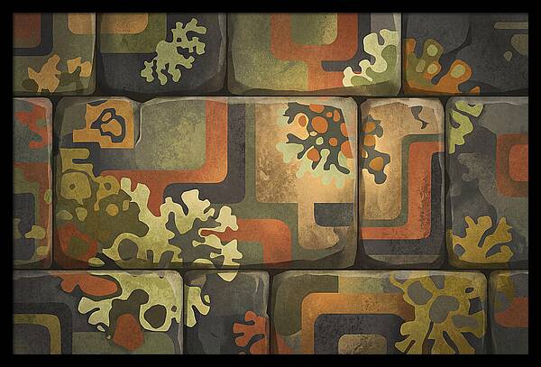 Lichen Patterns On Ancient Stone