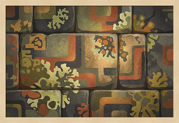 Lichen Patterns On Ancient Stone