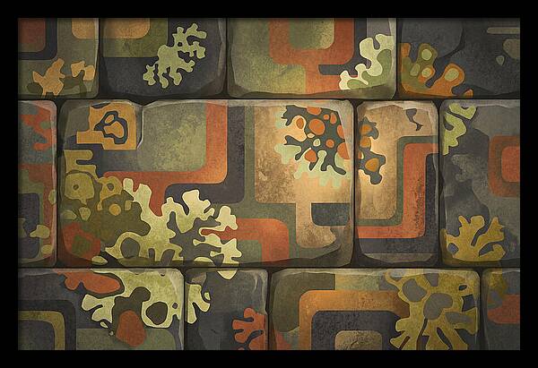 Lichen Patterns On Ancient Stone
