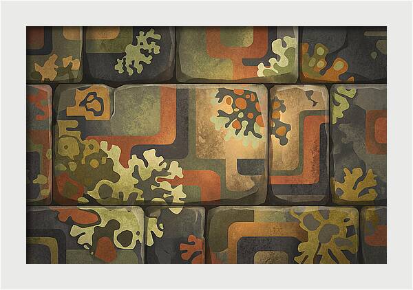 Lichen Patterns On Ancient Stone