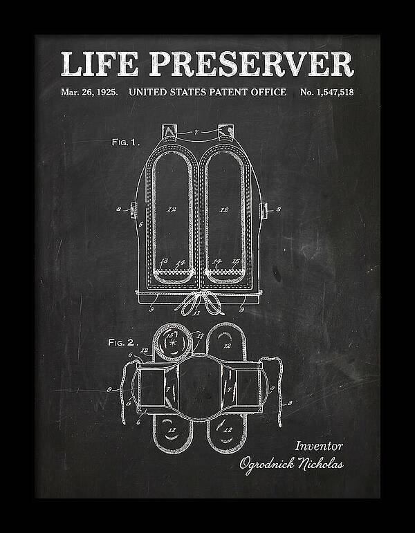 Life Preserver Chalkboard Patent Us1547518a