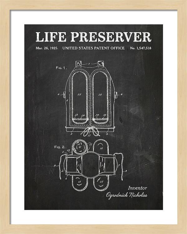 Life Preserver Chalkboard Patent Us1547518a
