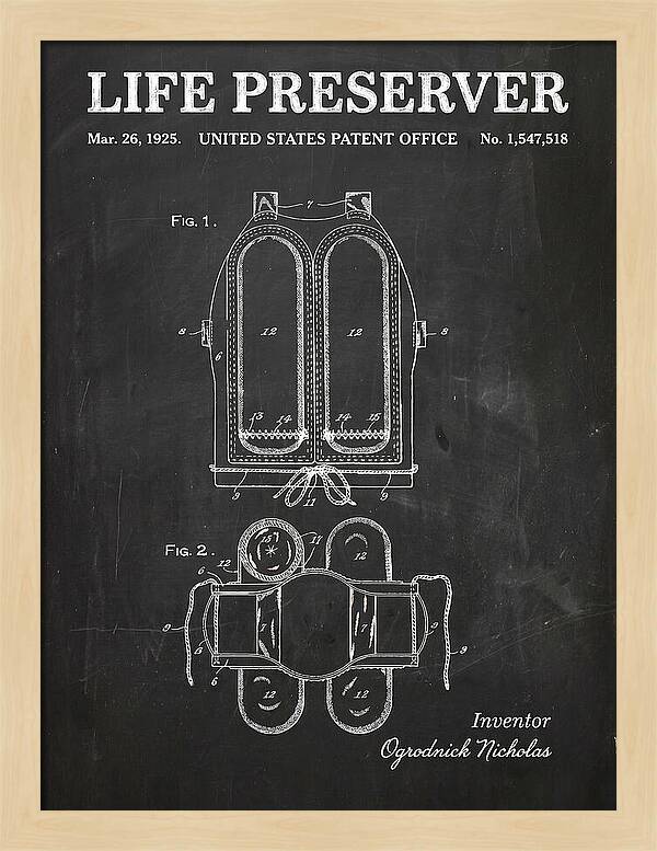 Life Preserver Chalkboard Patent Us1547518a