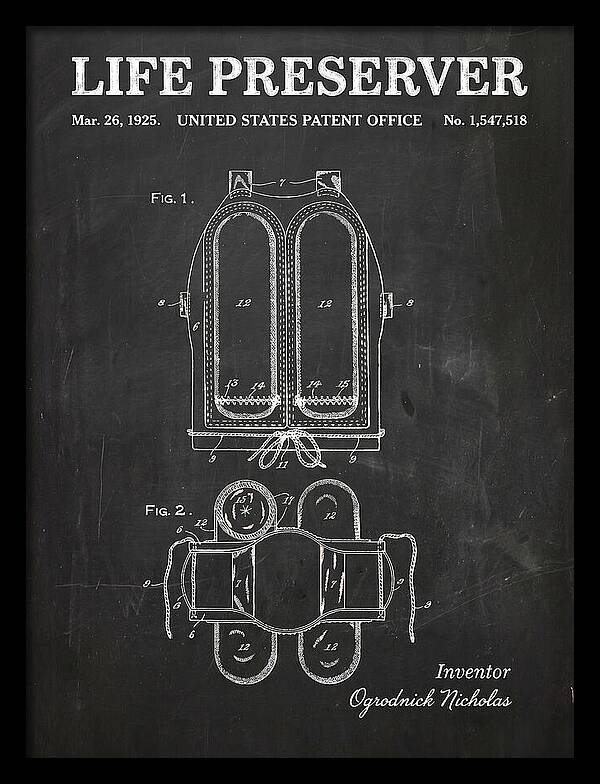Life Preserver Chalkboard Patent Us1547518a