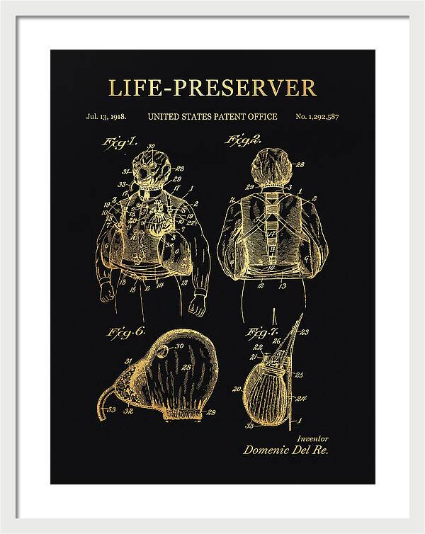Life Preserver Gold Patent Us1292587a