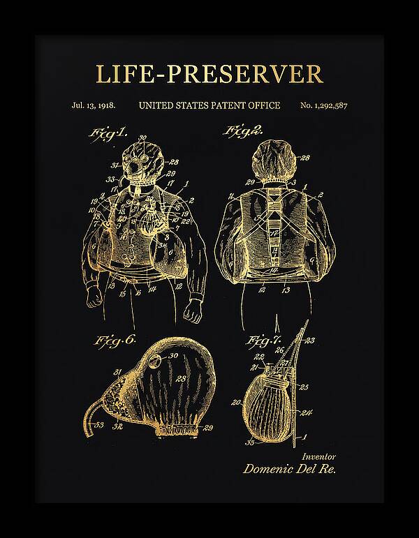Life Preserver Gold Patent Us1292587a