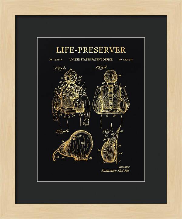 Life Preserver Gold Patent Us1292587a