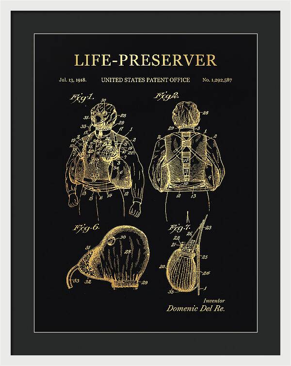Life Preserver Gold Patent Us1292587a