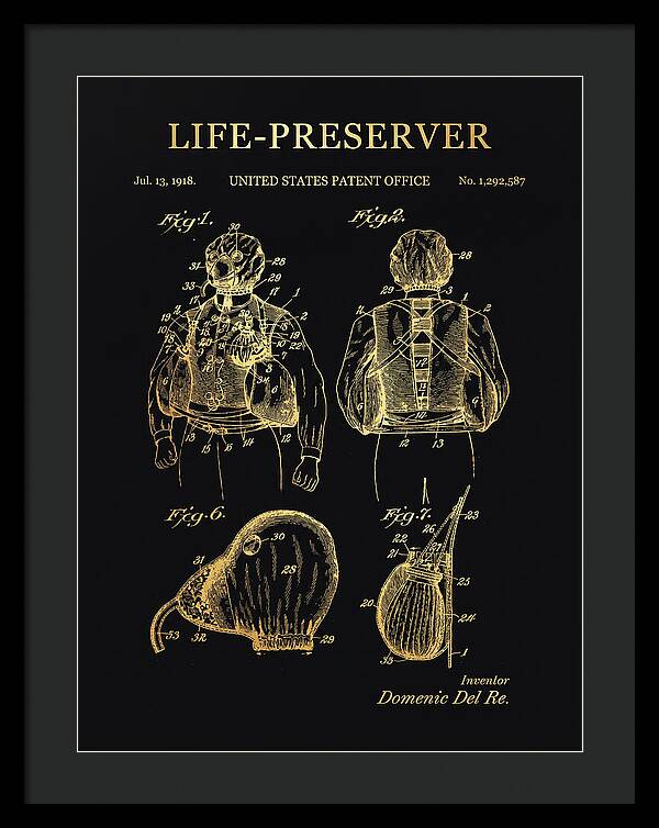 Life Preserver Gold Patent Us1292587a