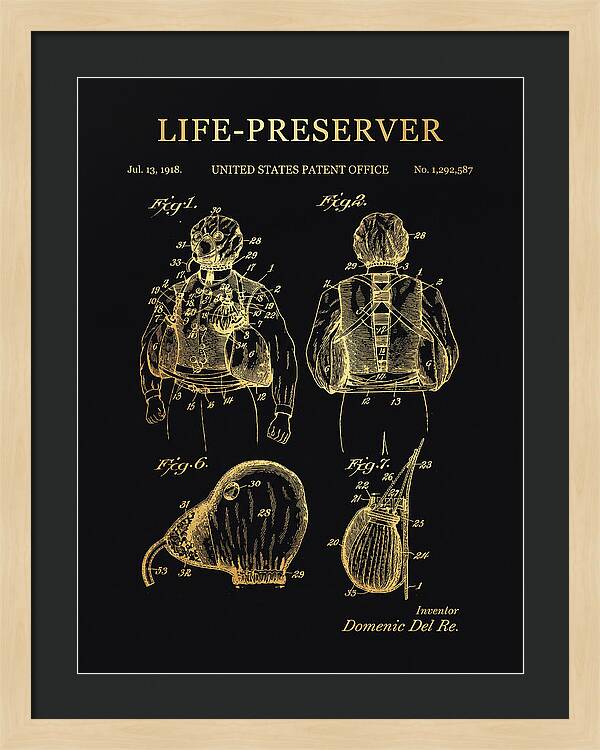 Life Preserver Gold Patent Us1292587a