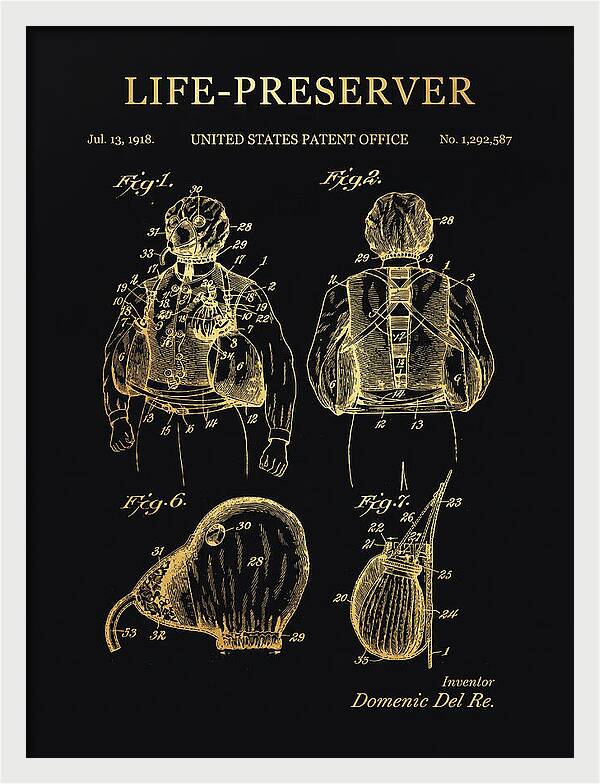 Life Preserver Gold Patent Us1292587a