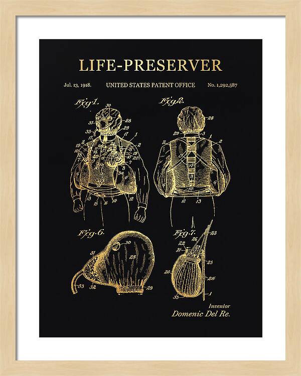 Life Preserver Gold Patent Us1292587a