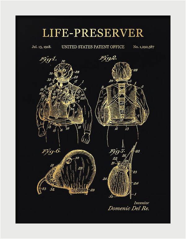 Life Preserver Gold Patent Us1292587a