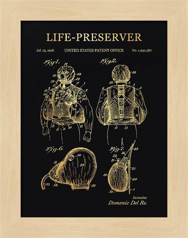 Life Preserver Gold Patent Us1292587a